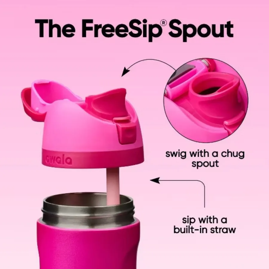 24 fl oz Read My Lips Stainless Steel FreeSip Water Bottle, Reusable Insulated Travel Bottle