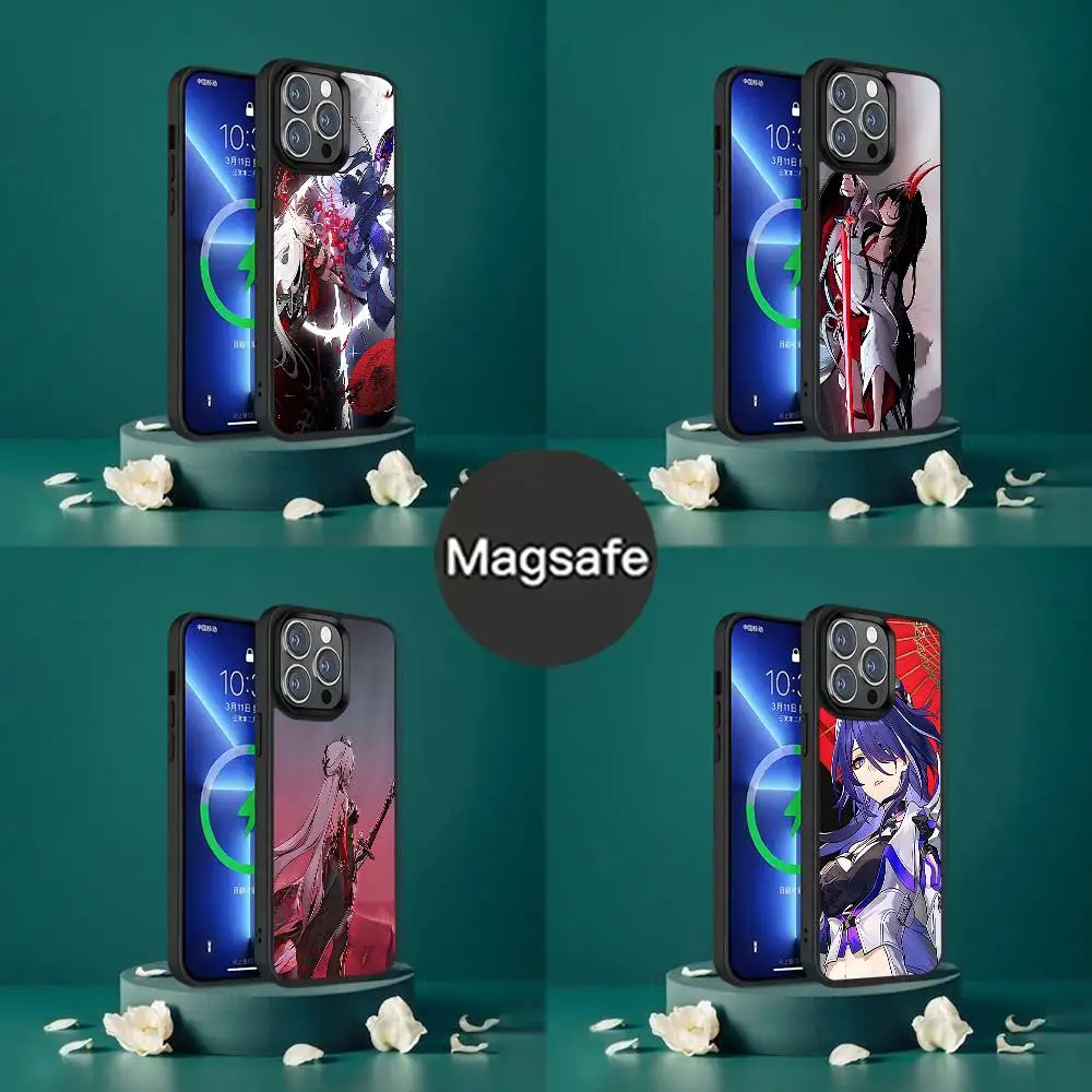 

Phone Case For iPhone 17,16,15,14,13,12,11,Pro,Max,Plus,Mini,SE4,E A-Acheron Honkai Star Rail Magnetic Magsafe Wireless Charging