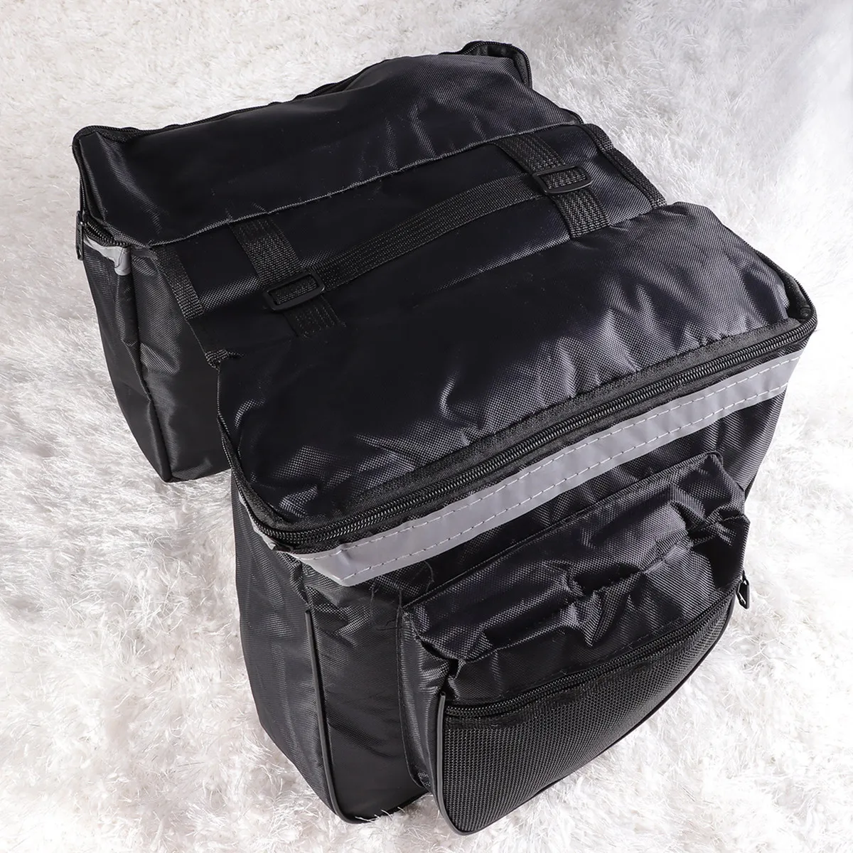 

Double Side Rear Bike Seat Bag Waterproof Black Large Capacity Reflective Cycling Trunk Bag for Mountain Road Bikes