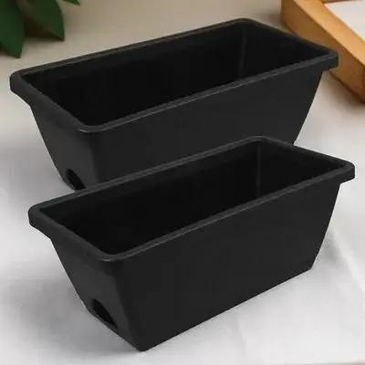 

2 set Rectangular Plastic Planter Holder Vegetable Planting Pot Thickened Flowerpot Design Durable Garden Decorations Balcony