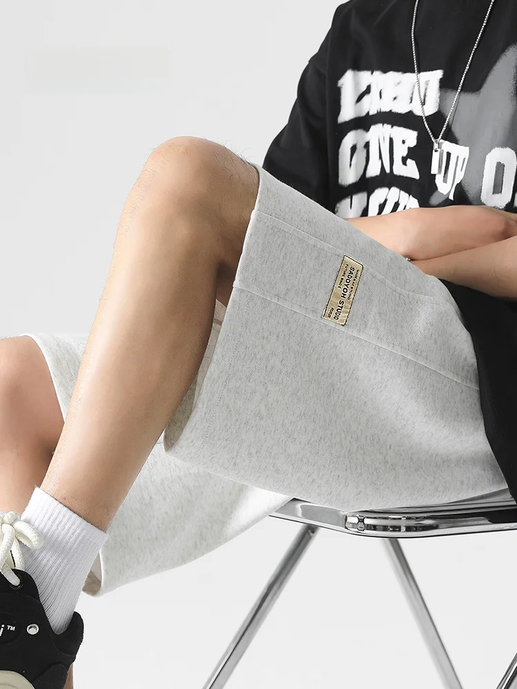 

MMOPTOP American Sle Loose Men's White Sports orts Summer Trendy Casual Mid-Length Breathable Straight Leg Sweatpants