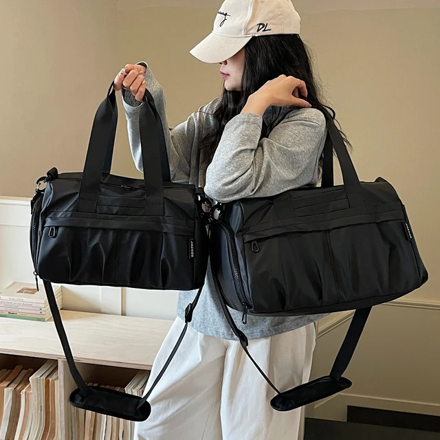2026-新ファッション大容量トラベルバッグユニセックスハンドヘルド斜めバッグショートフィットネスバッグ防水軽量収納バッグ