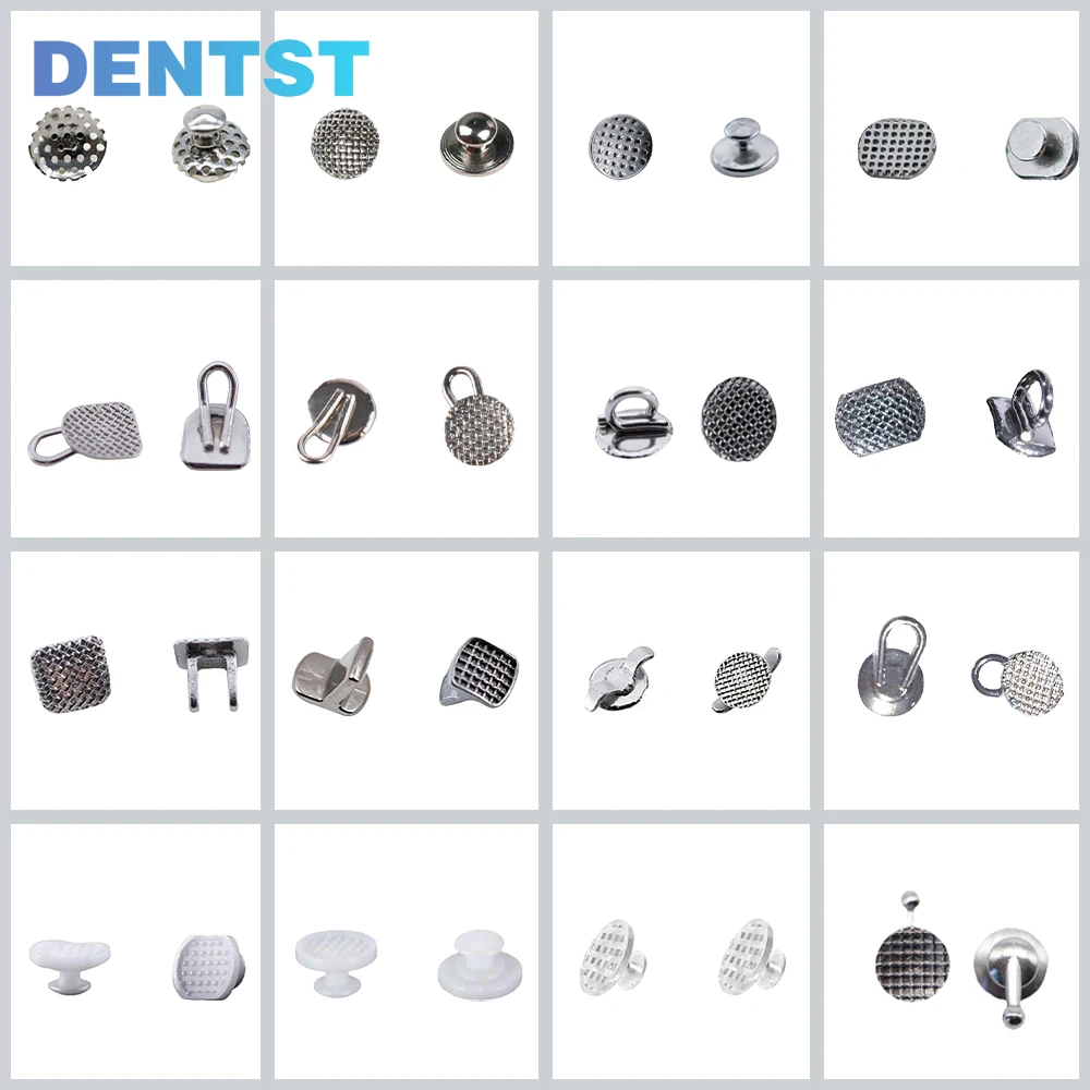 10pcs Dental Orthodontic Lingual Button Crimpable Hooks Metal Bondable Direct Eyelets Traction Hook Dentistry Materials