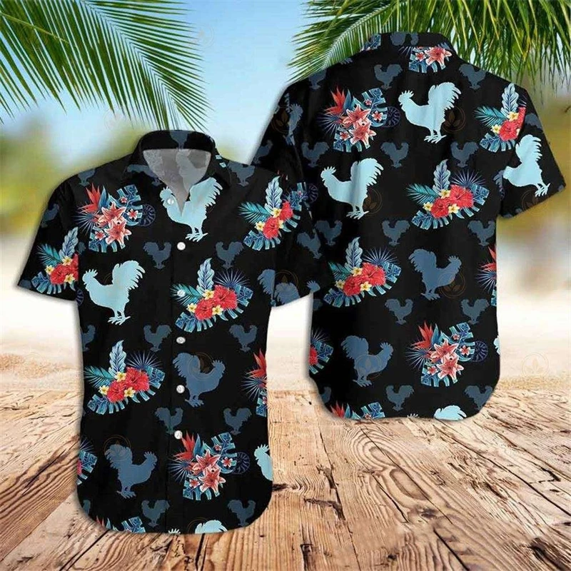 

Hawaiian Coconut Men's Shirts Retro Oversized Fashion Car Casual Floral Short Sleeves Tree Clothing Loose Summer Men's Clothing