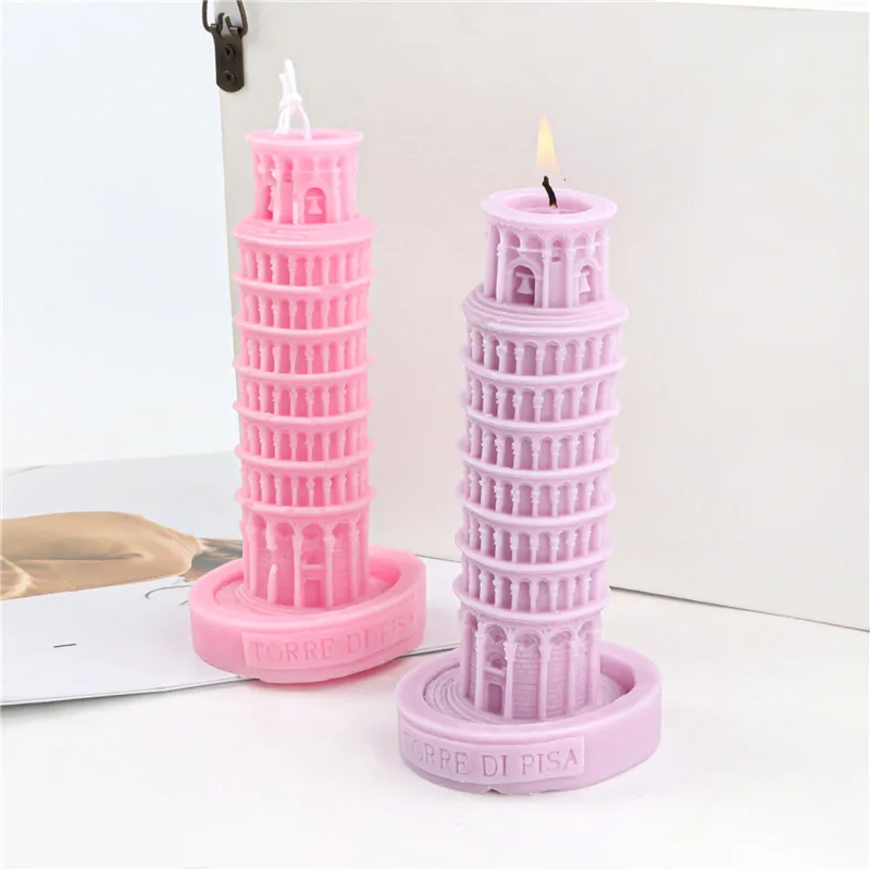 

Leaning Tower of Pisa Silicone Candle Mold for DIY Aromatherapy Candle Plaster Ornaments Soap Epoxy Resin Mould Handicrafts Make