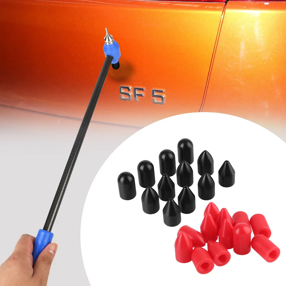 Accesorios para automóviles sin pintura M8 M6, herramienta de reparación de abolladuras de coche, gancho de reparación de abolladuras, martillo, cabezal de repuesto, 12 Uds.