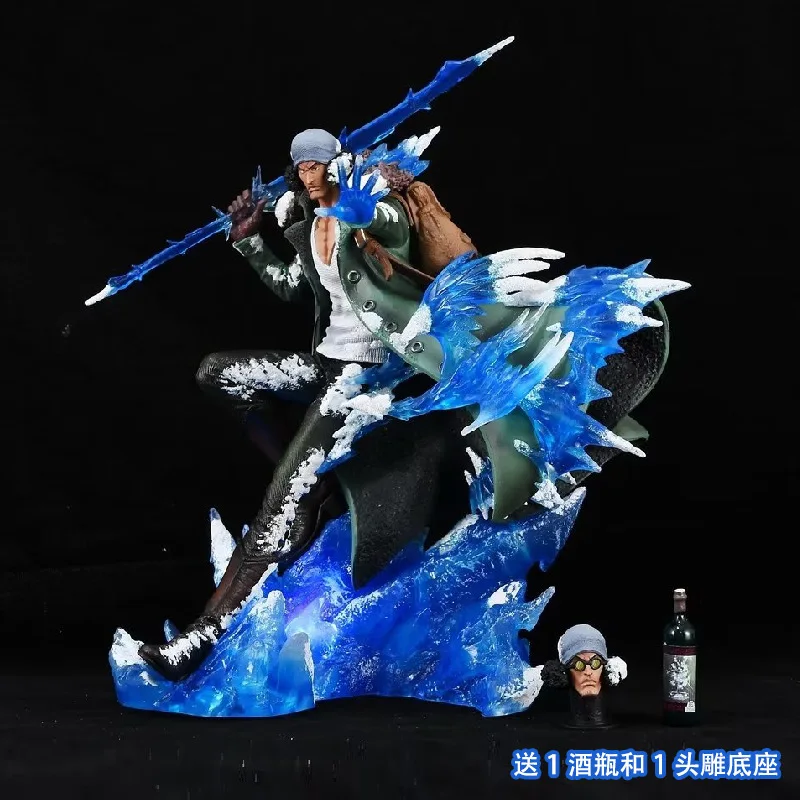 Aokiji Kuzan Action Figurine 30 cm One Piece Anime Figura Gk Pvc 2 Teste 2 Mani Statua Modello Collezione Decorazione della stanza Giocattolo Gif