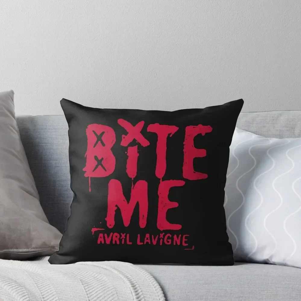 Vintage Bite Me Avril Lavigne Throw Pillow Decorative Cushion Cover Sofas Covers Cushions Home Decor pillow