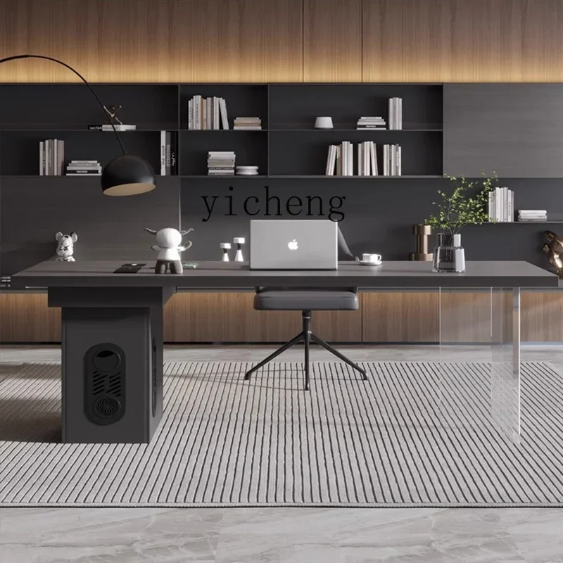 

ZC floating desk light luxury solid wood computer high-end boss desk study writing desk