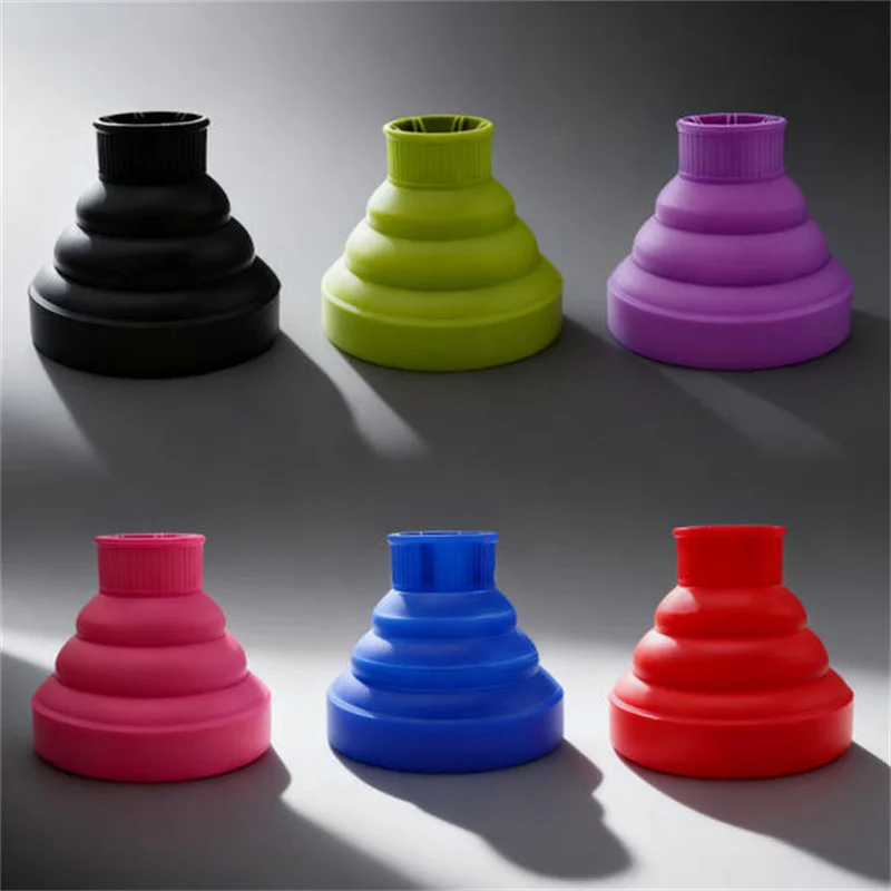 1PC Universal Silicone Hairdryer Diffuser Cover Adjustable Foldable Temperature Resistant Hair Dispersing Drying Aid Salon Tool