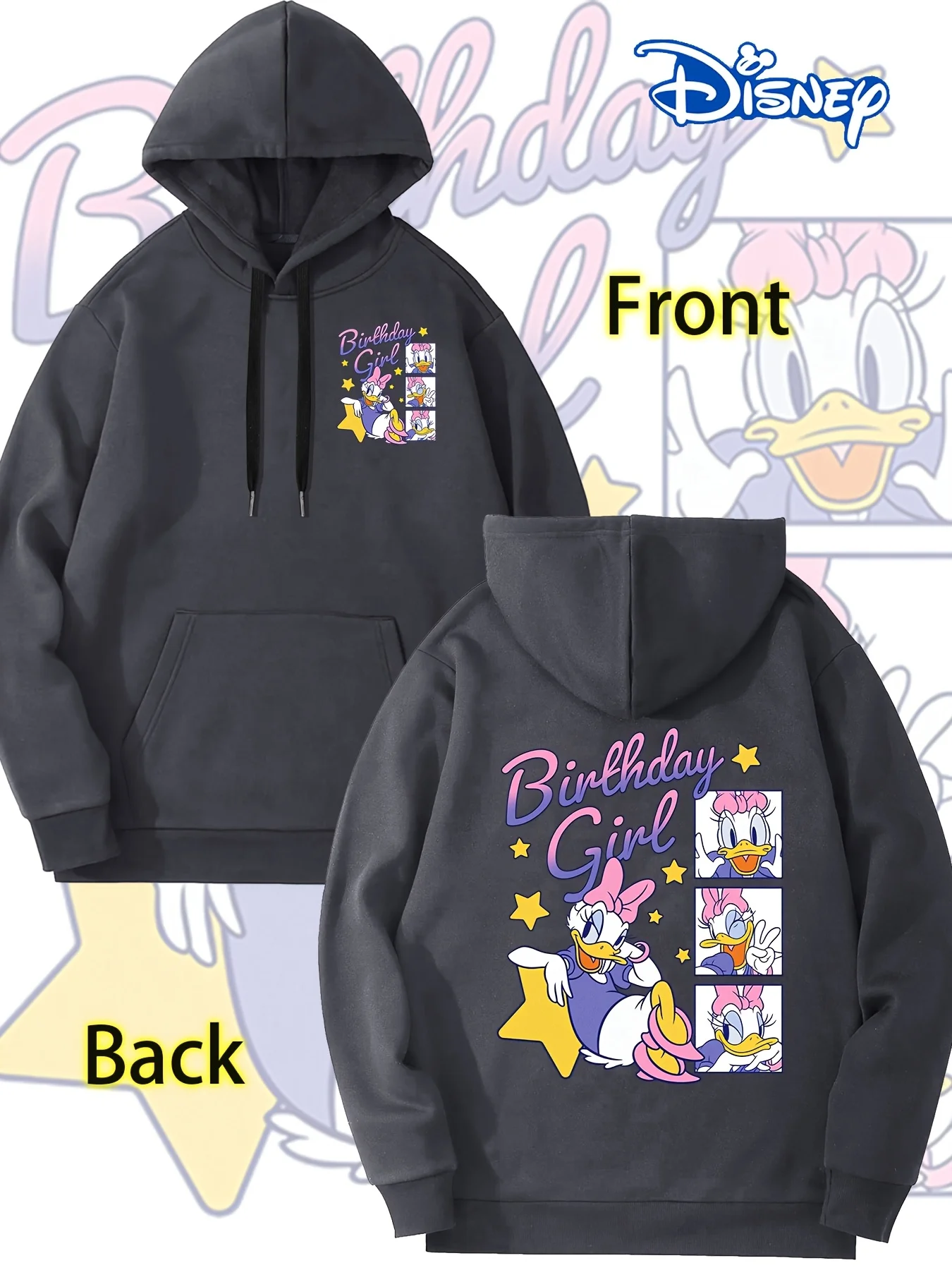 ديزني ديزي على الوجهين مطبوعة مقنعين البلوز للجنسين بلوزة كاجوال عالية الجودة زوجين الزي القمم القوطية