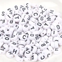 Mixed Color Letter Acrylic Beads Round Flat Alphabet Loose Spacer Beads For Jewelry Making Handmade Diy Bracelet Accessories