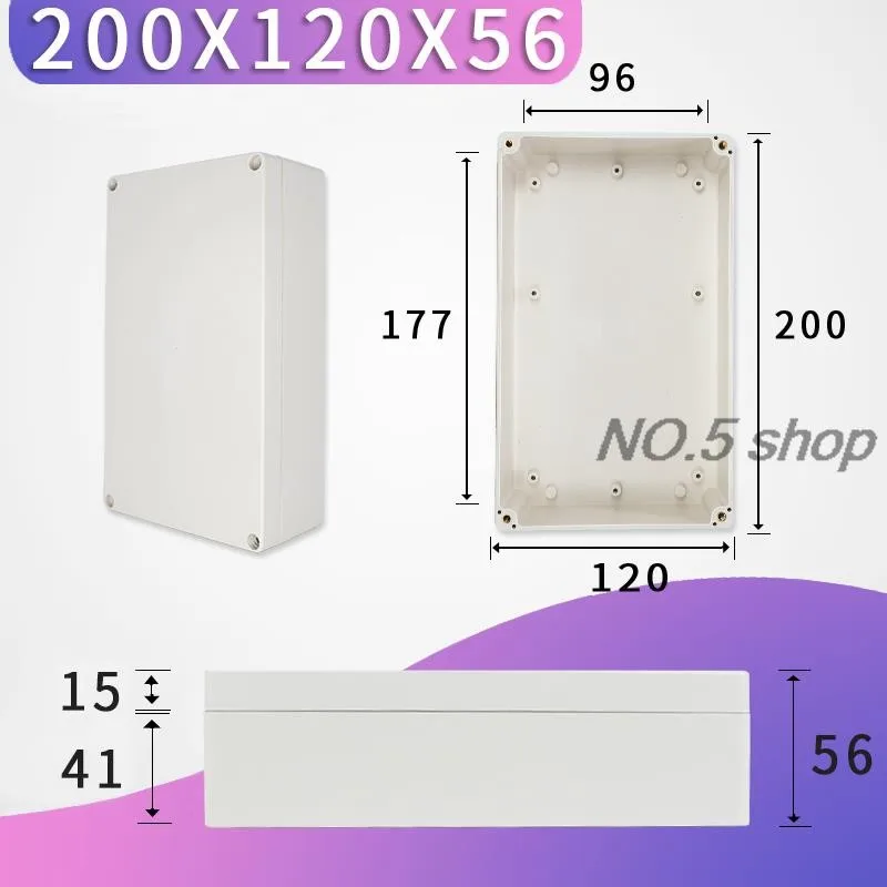 1Pc 200x120x56mm ABS Plastic Waterproof Outdoor Terminal Power Button Box