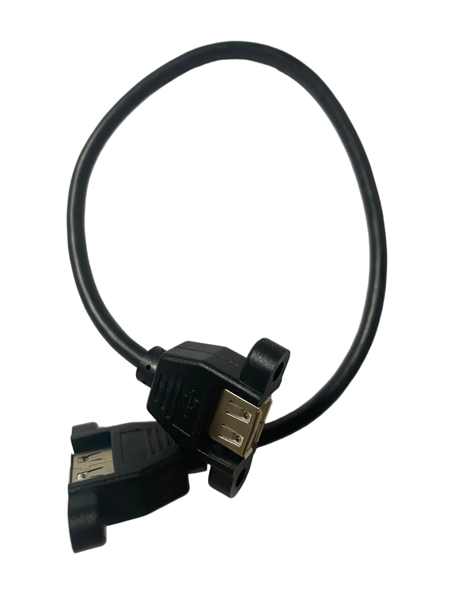 Câble USB, câble de données avec oreilles et trous de vis, câble d'extension mâle à mâle, L = 0,3 M, pour la fixation USB