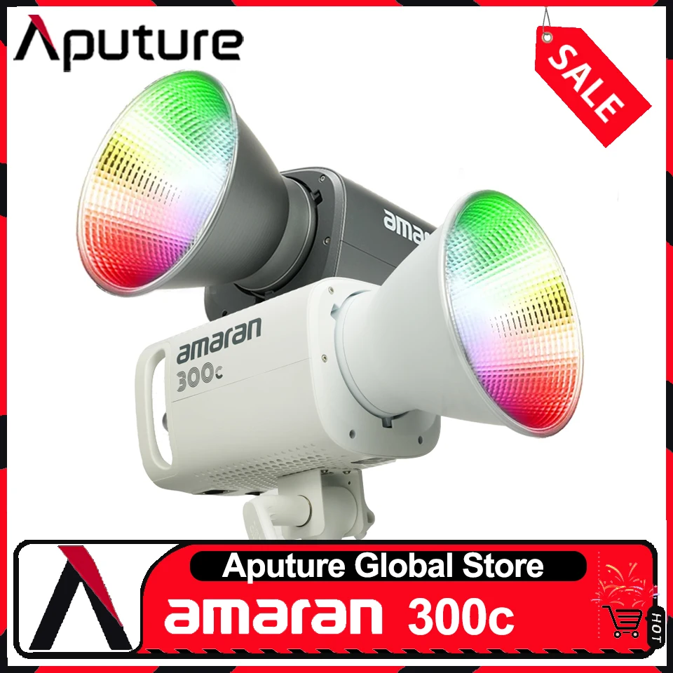 Aputure Amaran 300c Video Light 2500-7500K RGBWW Full-color LED COB Photography Lighting Sidus Link App Control