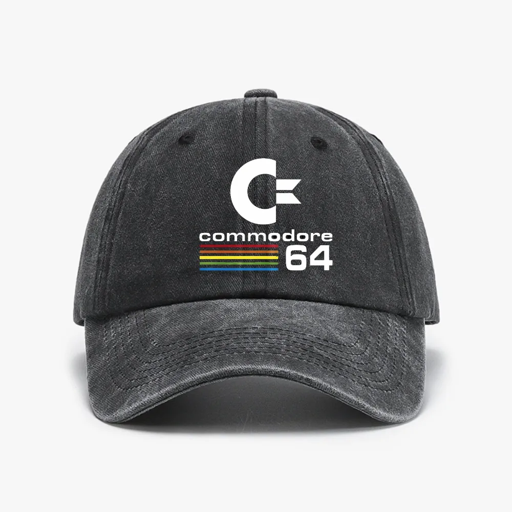 

Solid Color Denim Retro Commodore 64 Baseball Cap men Spring Autumn Adjustable Hat C64 Amiga Computer Geek Nerd Hats