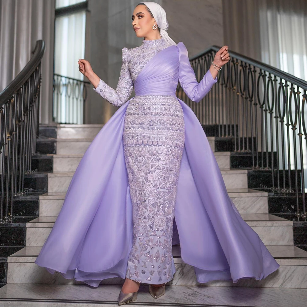 

Индивидуальное вечернее платье с пайетками и вышивкой, с накидкой, мусульманское платье для помолвки, длиной до щиколотки, в арабском стиле, Дубай, официальная одежда