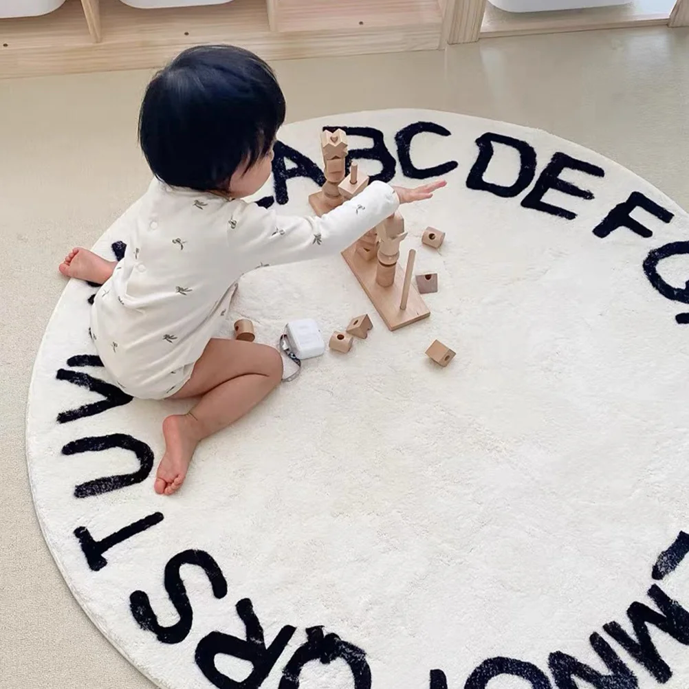 

Round Floor Mat 2M+ Non-Slip Nordic Style Carpet For Bedroom Living Room Decorative Area Rug Kids Room Hotel Home Use Supple