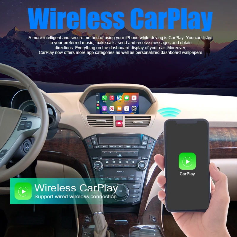 Newest Wireless Carplay Android Auto Module TV AI BOX Radio For Acura MDX YD2 Model 2007-2013 Smart Car Systems Kit Accessories