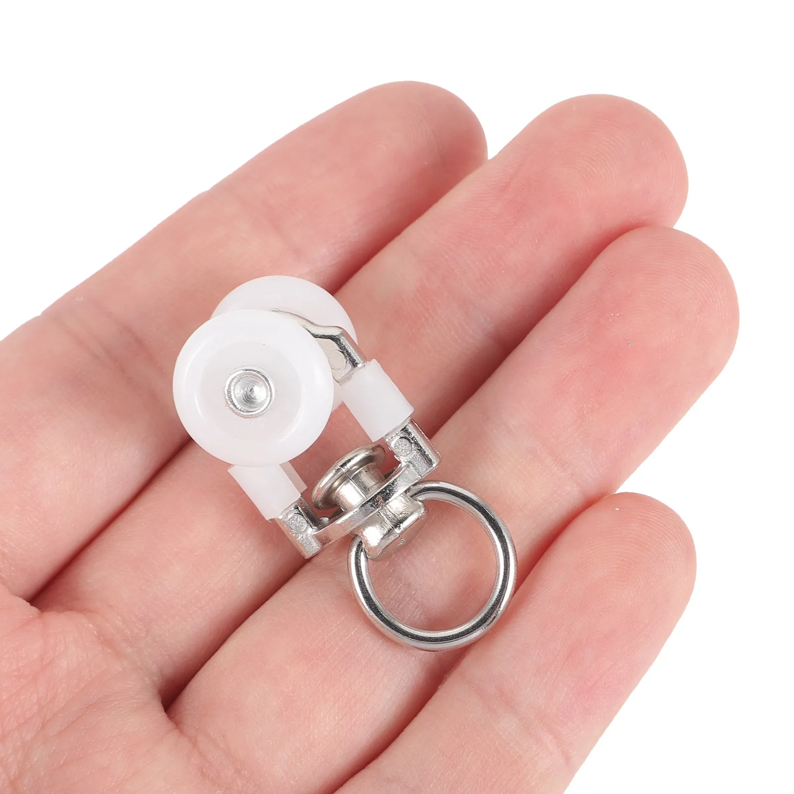 20Pcs Curtain Wheels Double Wheel Silent Rollers Smooth Sliding Carriers for Curtains Drapes Valances