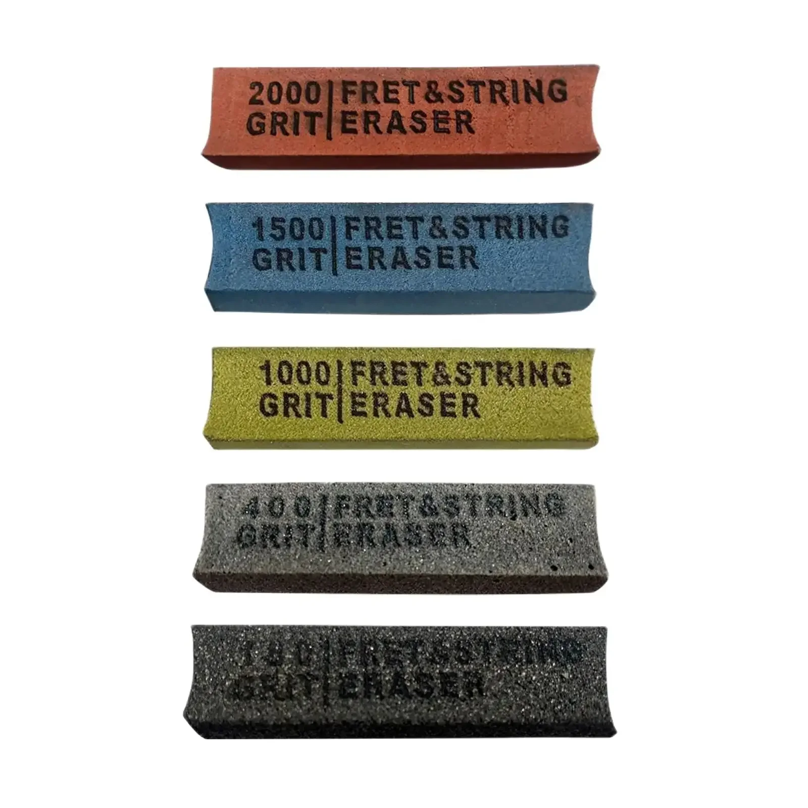 5 Pcs Guitar Fret String Polishing Eraser Abrasive Rubber 180 - 400 -1000 -1500 - 2000 Grit Guitar Maintenance Tool Kit