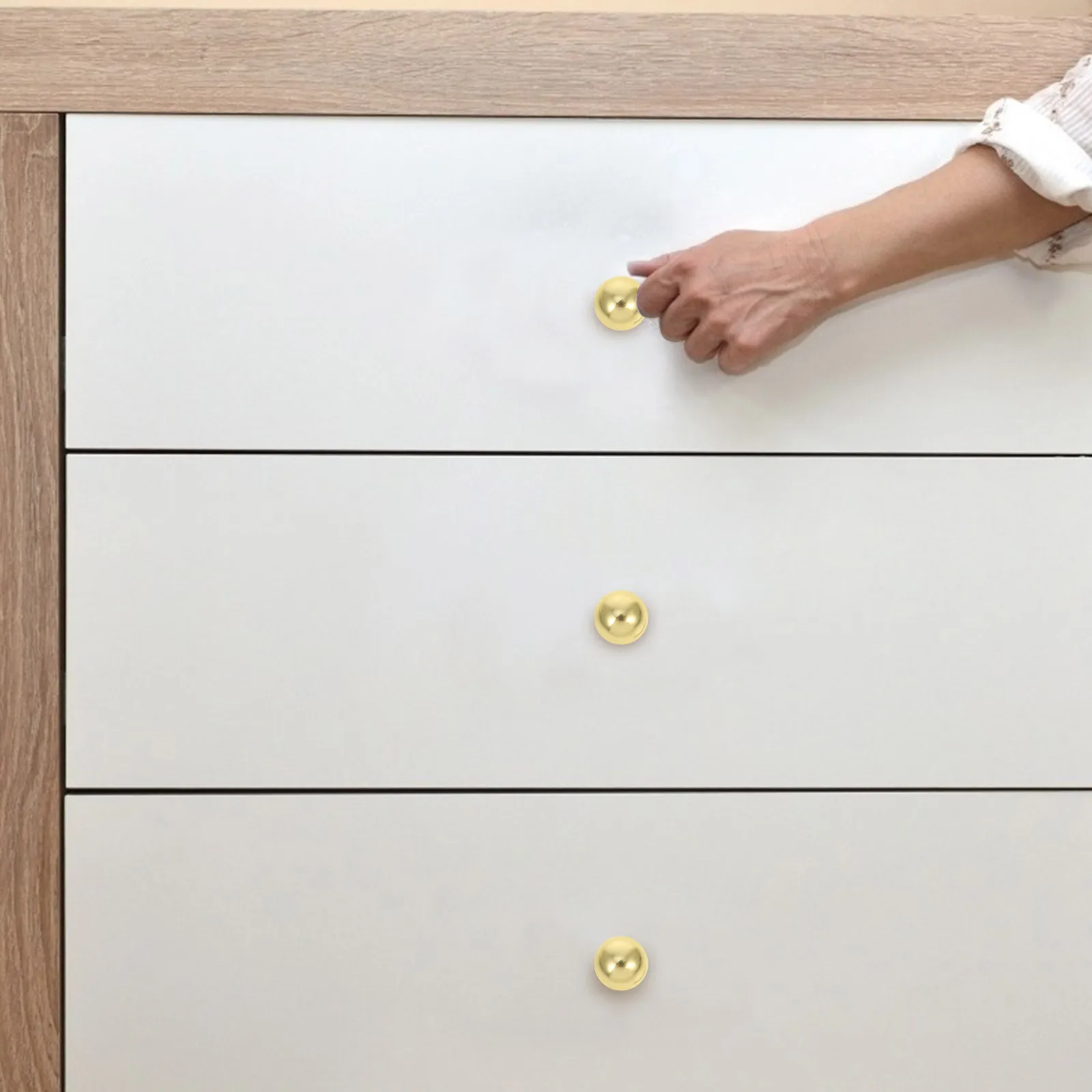 Manopole per mobili a sfera rotonde dorate da 4 pezzi Maniglie per cassetti hardware moderne per cucina, bagno, camera da letto, pomelli per comò vintage