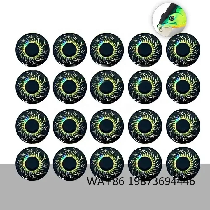 3D & 4D holographic fishing lure eyes, iridescent accessory materials for lure making and fly tying work