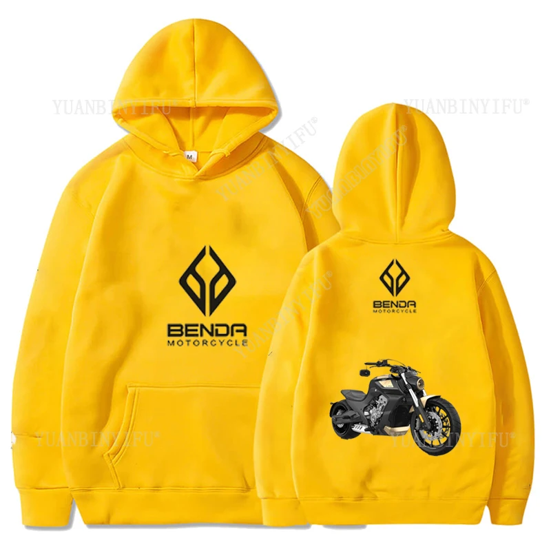 Harajuku Fashion Benda Motorcycle Logo مطبوع للجنسين الخريف الشارع أزياء البلوز هوديس مريح عارضة #4