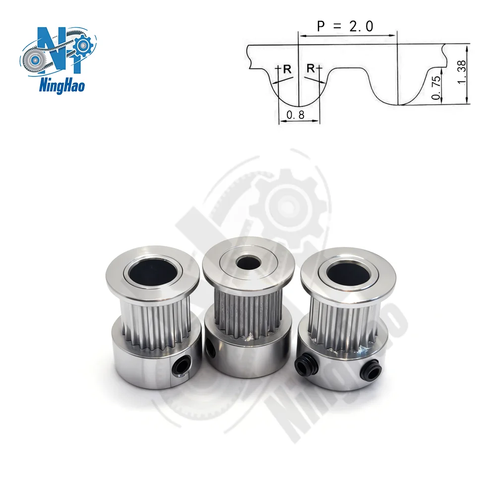 3D Printer Pulley 2GT 20T Timing Pulley Bore 3/4/5/6/6.35/8mm Belt Width 6/9/10/15mm GT2 2M Pulley K-type Synchronous Pulley