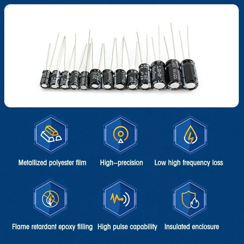 Condensador electrolítico de aluminio, Kit de condensadores electrolíticos de inmersión de 120 piezas, 12 valores, 16V, 25V, 50V, 1uF-470uF