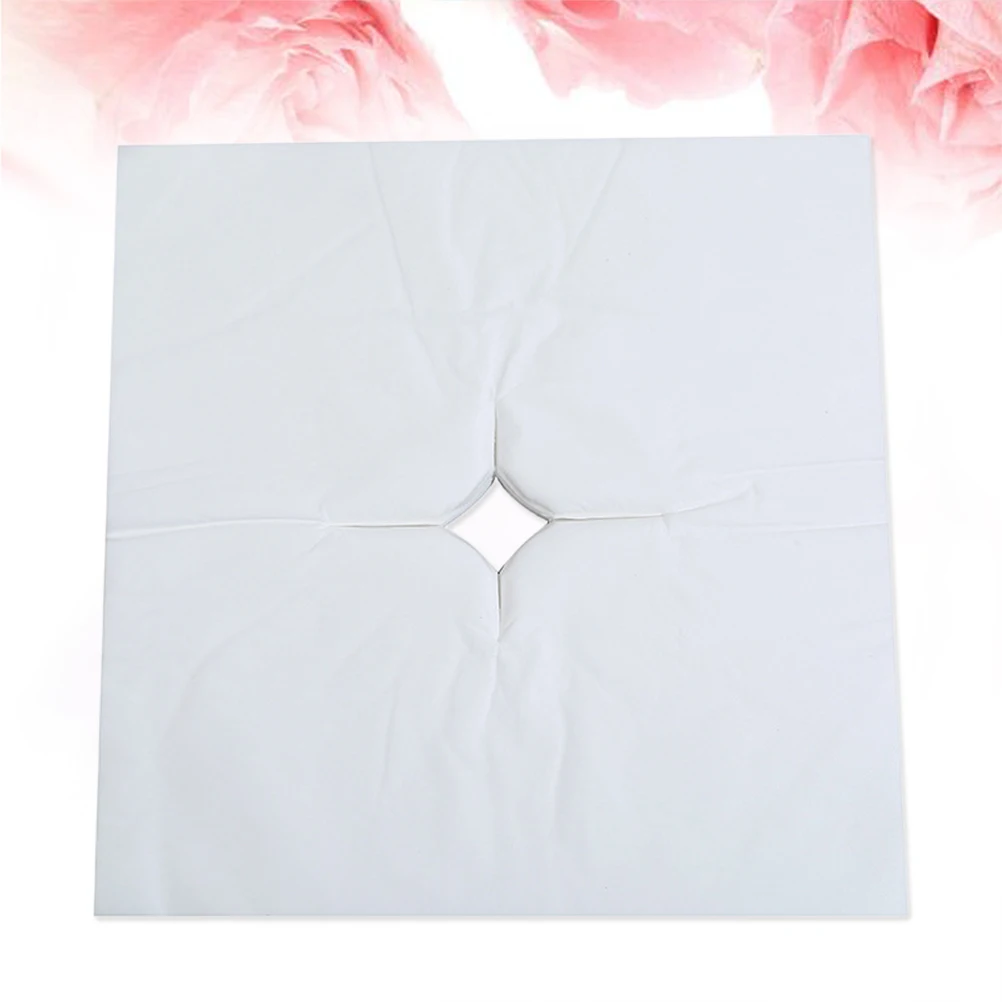 

100 Sheets Hole Scarf Pillow Women Face Massage Cover Non-woven Fabric Mask The Mat