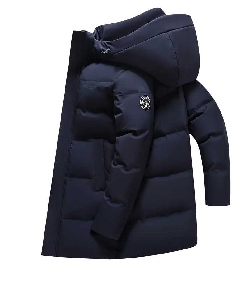 

Luxury Men's Winter Padded Jackets Man Down Coats Parka White Goose Down Jacket Clothes Hooded Long Padding Puffer Jcket HXY299