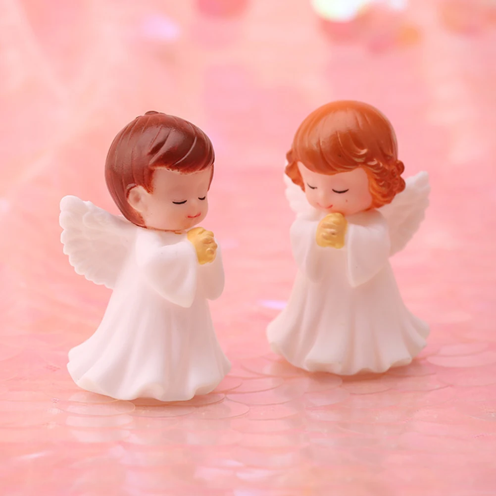 

3 Pcs Praying Angel Figurines Plastic Home Office Decor Creative Appearance Exquisite Details Practical Gifts Vintage