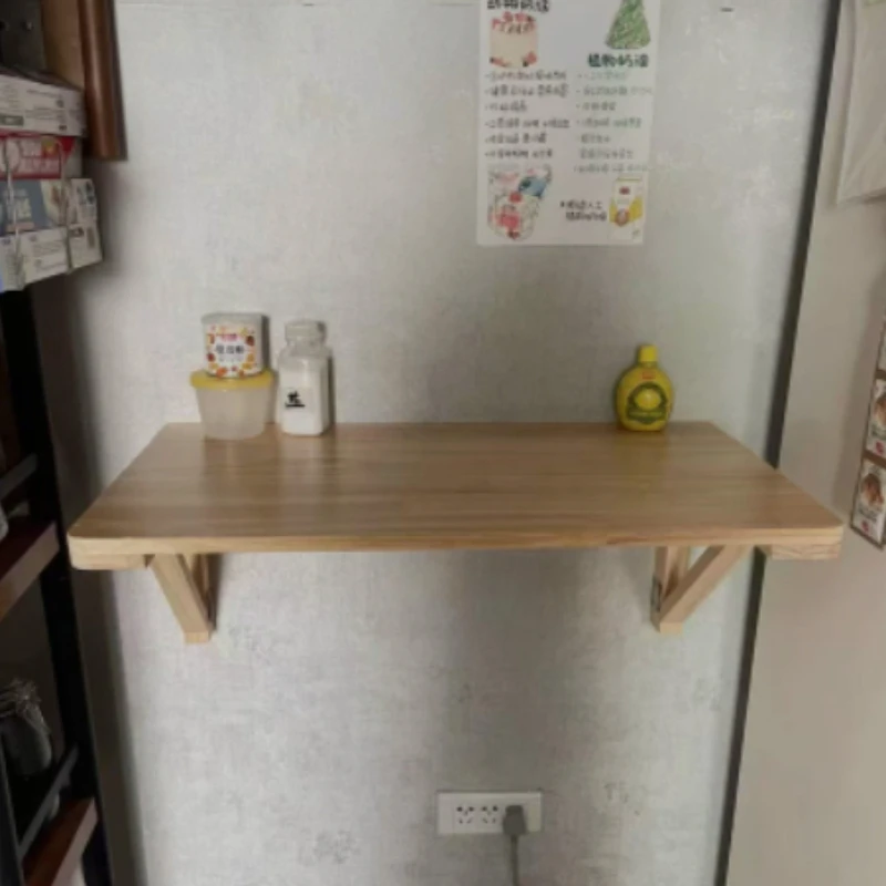 Wall Mounted Folding Desk No Drill Floating Table Foldable Computer Workbench Kitchen Shelf Space Saving Home Storage Board