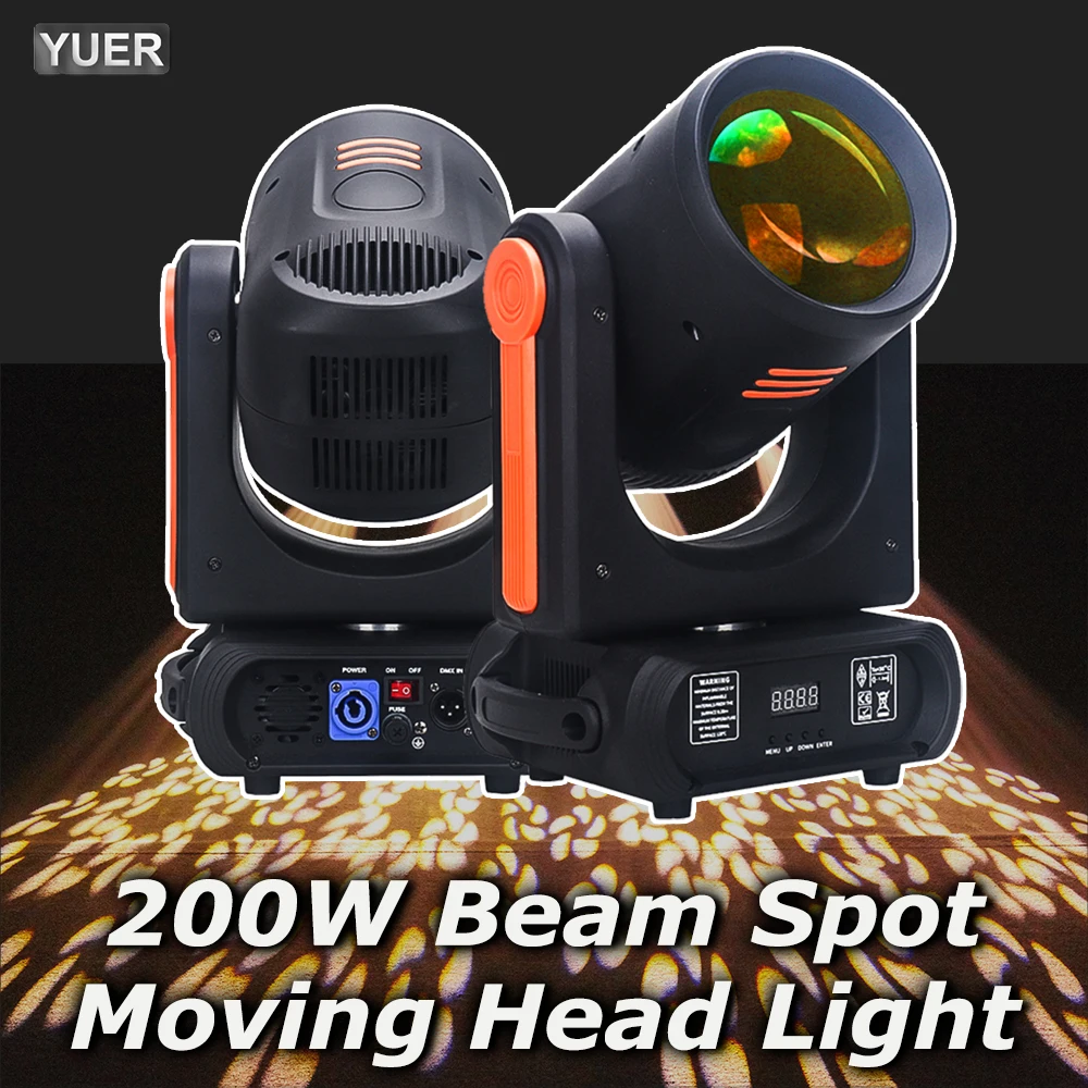 قالب جديد متوسط LED ضوء متحرك للرأس 200 وات شعاع + بقعة + 18 منشور دوار Dj Dmx512 إضاءة تأثير المسرح ديسكو بار حفلة YUER