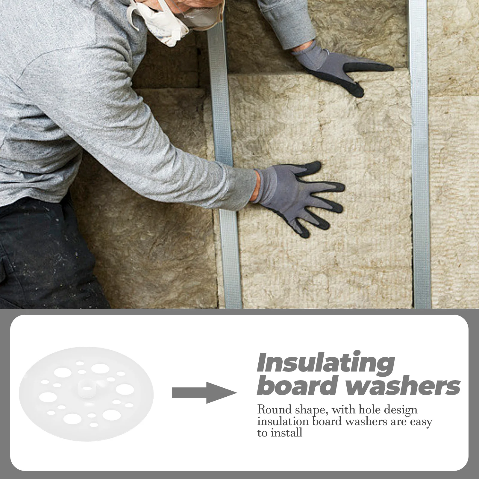 

100 pcs Insulation Board Plastic Washers Round Foam Board Fasteners For Fixing Insulated Panels Easy To Install