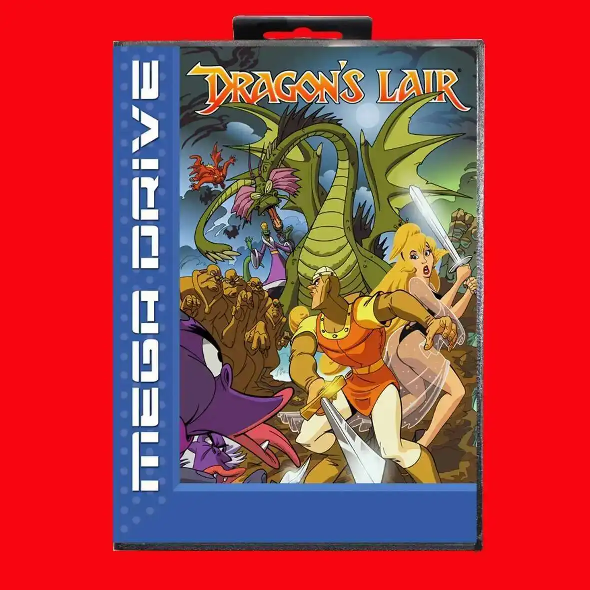 Dragons Lair com caixa EUR para cartucho de jogo Sega MD de 16 bits sistema Megadrive Genesis