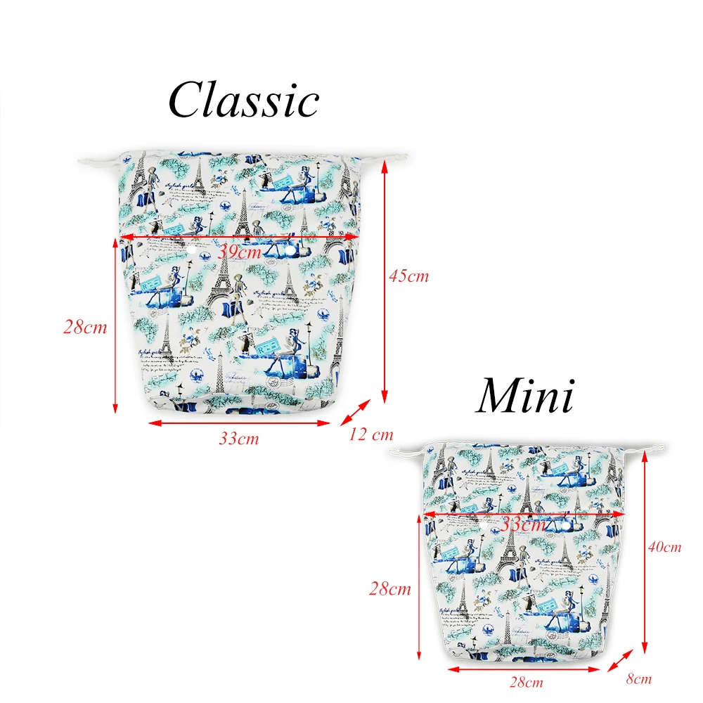 New Large Capacity Classic Mini Drawstring Colorful Inner Lining Insert  for Big Mini Obag Canvas Inner Pocket for O Bag