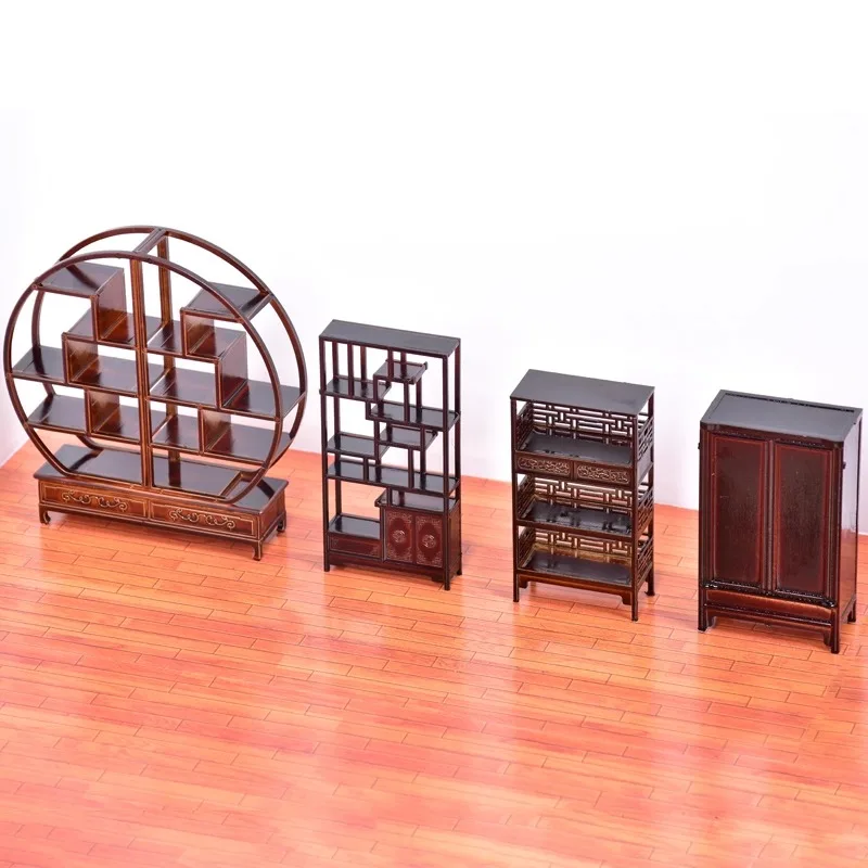 1:25 handgemaakte zandtafel model Chinese stijl interieur scène met palissander kasten kasten huistype display