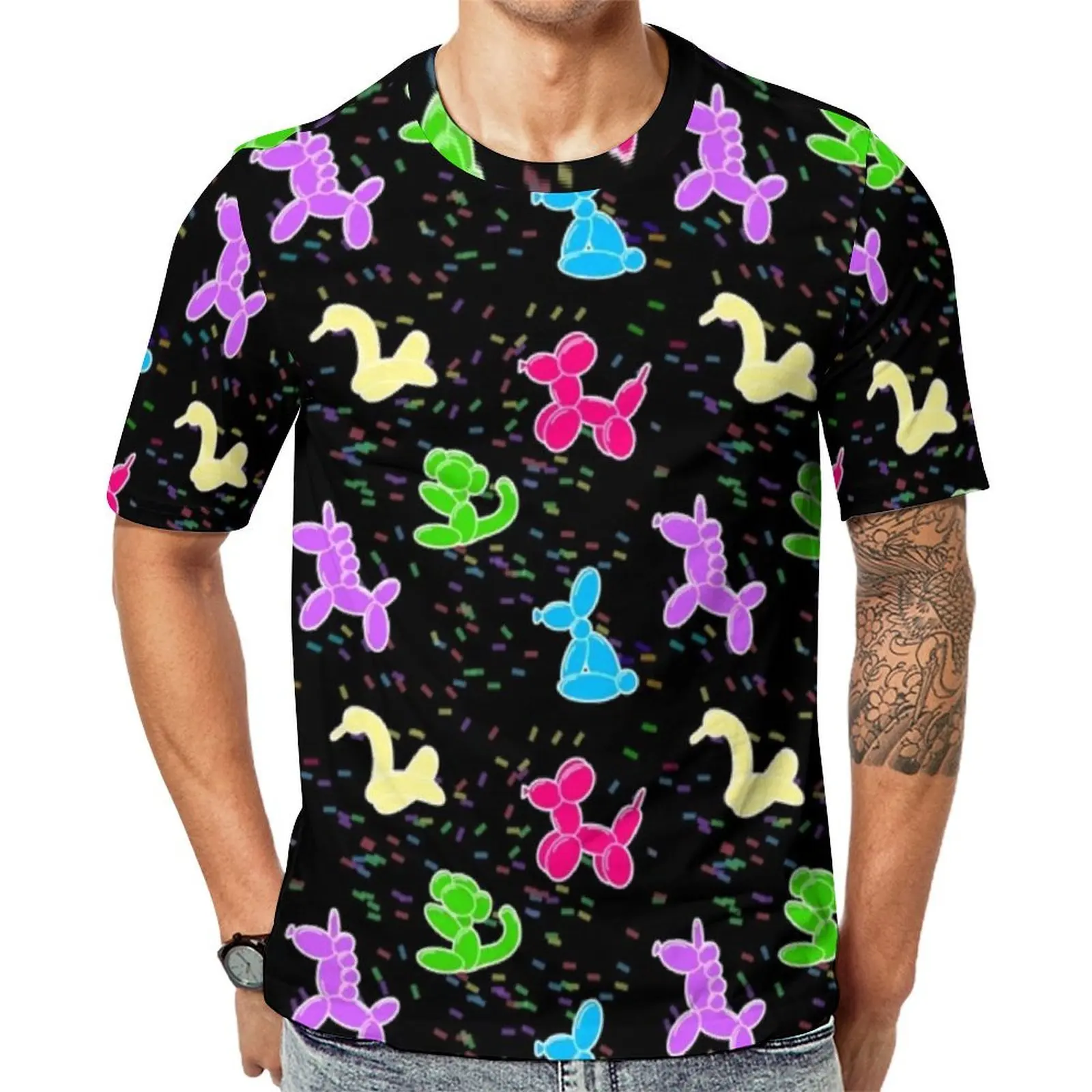 Summer T-Shirt Cute Unicorn T Shirts Classic Balloon Animals Funny Harajuku Tees For Men Short-Sleeve Graphic Oversized Clothing