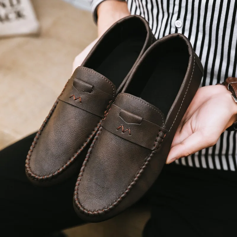 Men Loafers Shoes Spring 2023 Fashion Boat Footwear Man Brand Leather Moccasins Men\'S Shoes Men Comfy Drive Men\'s Casual Shoes