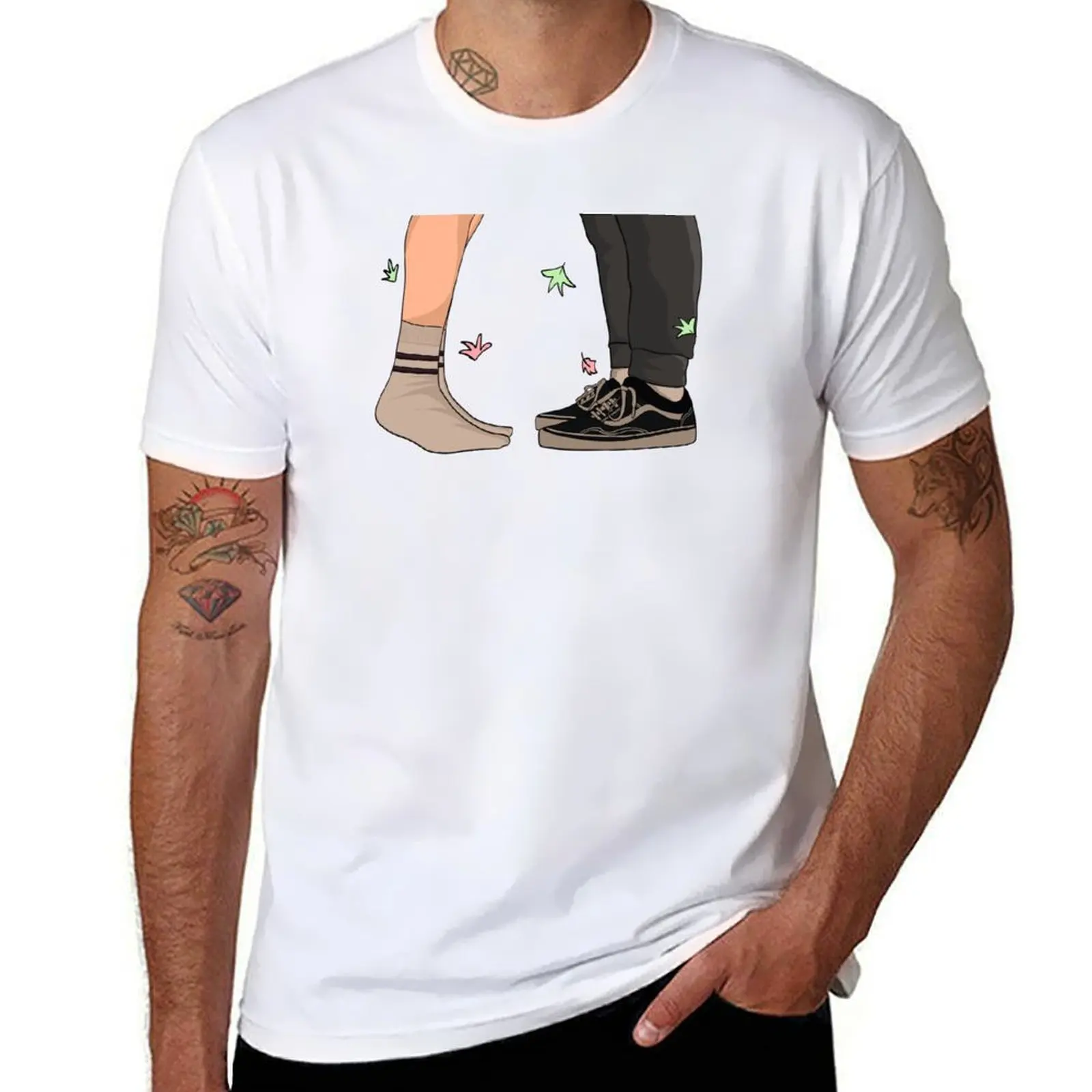 

Nick and Charlie Leg Heartstopper T-Shirt cotton t shirts man 100% essential t shirt T-Shirt