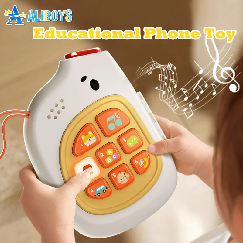 Montessori Busy Board Sensory Storytelling Toy Elephant Phone with Music Multifunction Pretend Play Educational Toy  Kid Gift