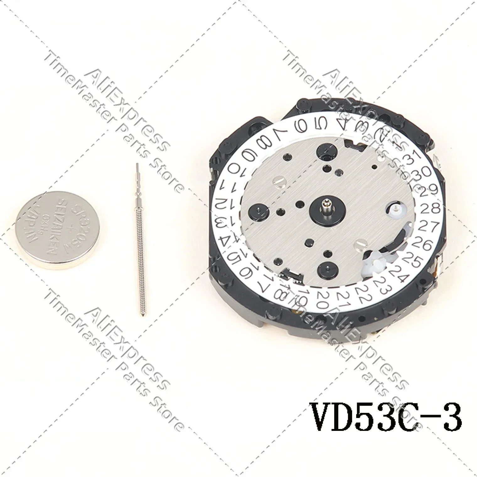 TMI VD53C-3 (3.6.9) Japanese quartz movement single calendar date 3 six hands 3/6/9 positions small seconds vd53 movement