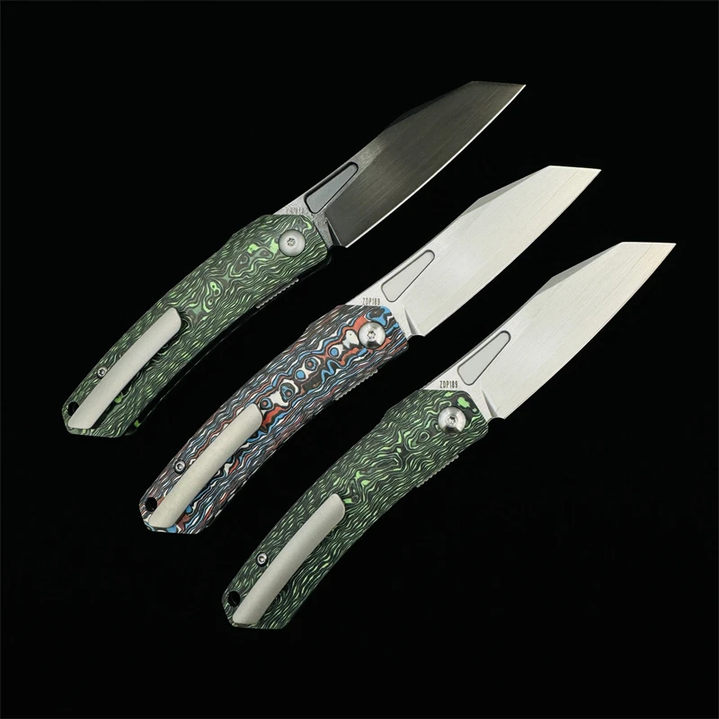 TACRAY Drz01 Folding Knife ZDP-189 Blade Quartz carbon fiber Handle Outdoor Cooking Camping Hunting Daily EDC Tool