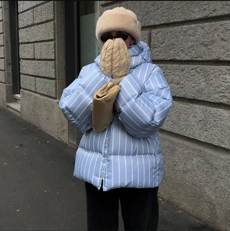 موضة مقنعين سستة الدافئة رشاقته معاطف للسيدات مقنعين مبطن سترة الخريف الشتاء الإناث شريط غير رسمي المرأة وسادة مبطنة #6