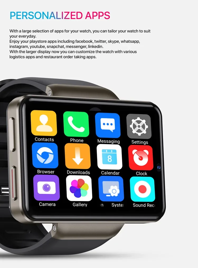 4G LTE 2.41 Inch SIM Card Dual  3G+32G  5.0MP GPS positioning DM101 Android Smart Watch 3G+32G