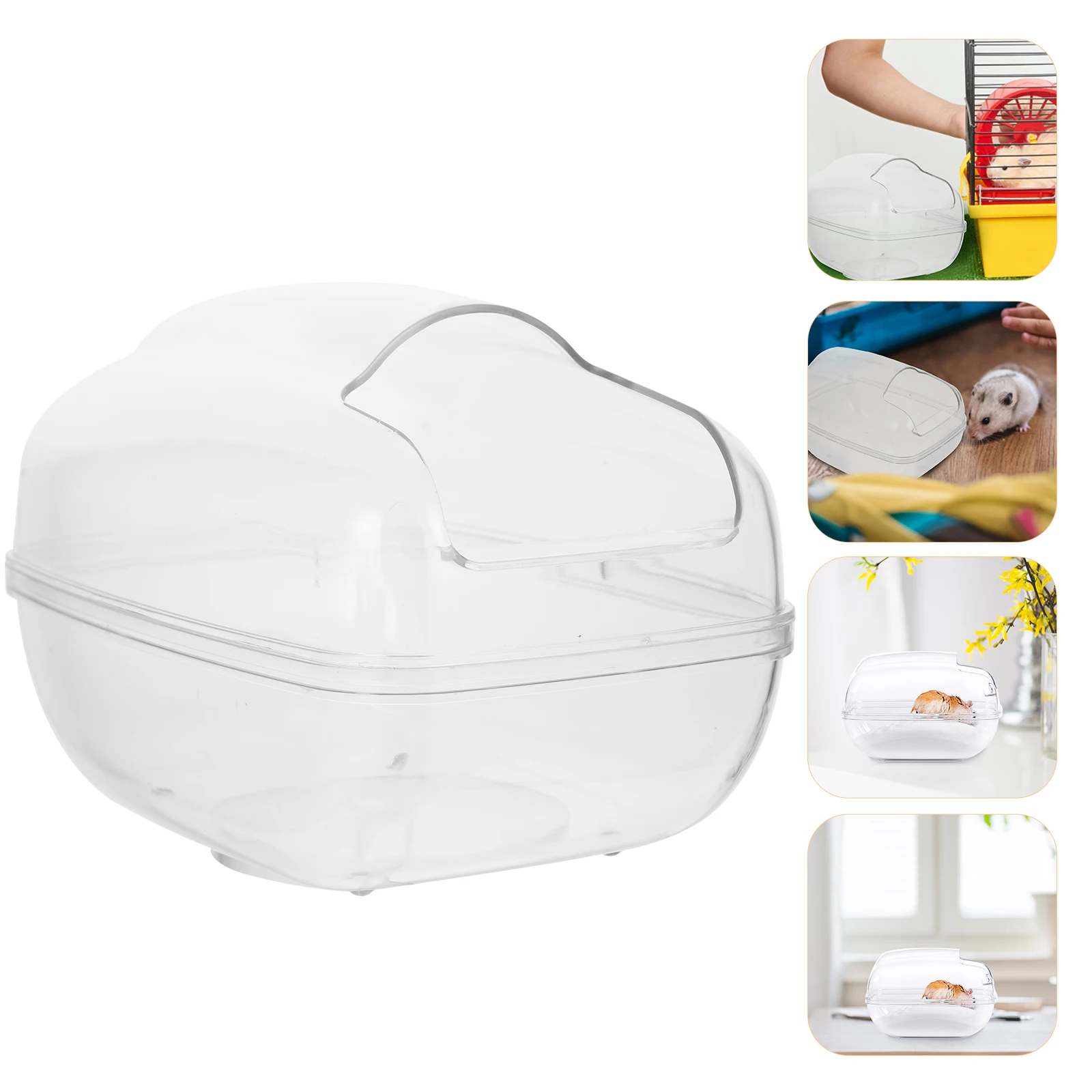 Anti-splash Hamster Sand Bath Transparent Bathtub Basin for Small Pet Cage Chinchilla Hamster Cage Accessories Durable