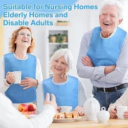 Adult Bibs Bulk Waterproof Terry Bib Cloth Protector Absorbent Washable Reusable Bibs for Elderly Seniors Disabled Men Women