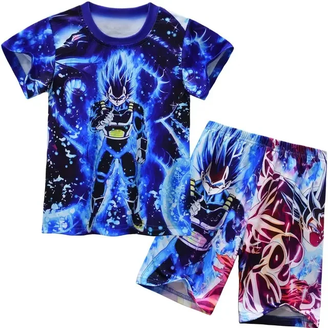 

Футболка с японским мультфильмом «Драгон Болл З», детская футболка, шорты, комплект из двух предметов на лето, футболка для мальчиков + шорты, пляжные штаны